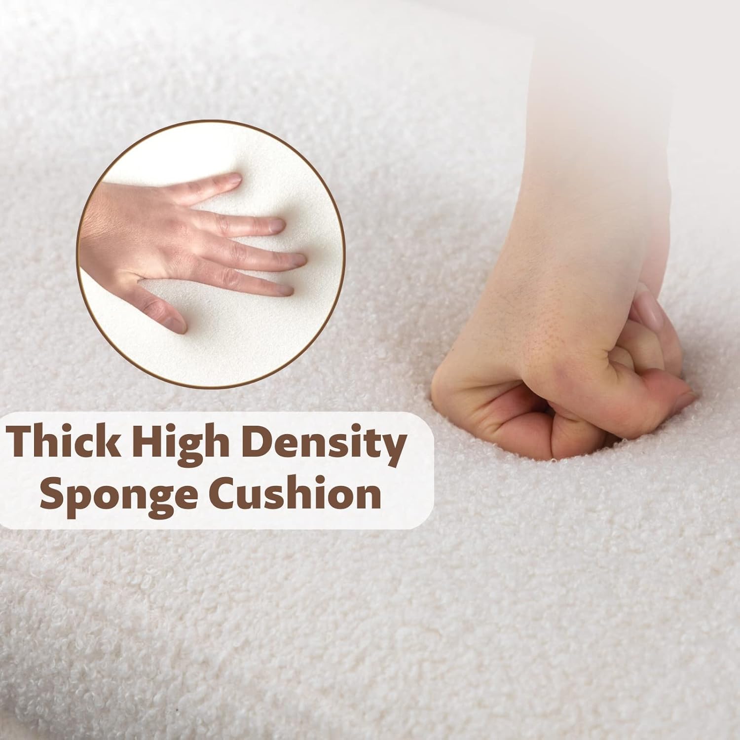 ROCITY Banco de sherpa beige para dormitorio, extremo de la cama, banco otomano de almacenamiento tapizado, banco de almacenamiento moderno con