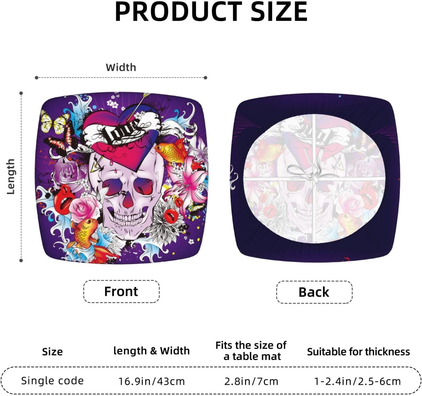 Fundas de cojín para sillas de comedor de calaveras coloridas, extraíbles y lavables, fundas reutilizables para sillas de cocina, para comedor,