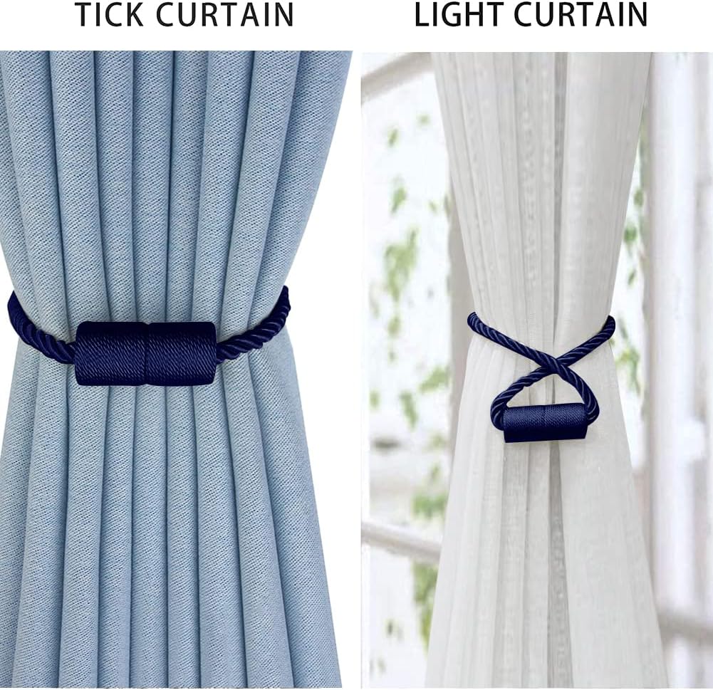 Paquete de 2 alzapaños magnéticos fuertes para cortinas para exteriores, alzapaños decorativos modernos, hechos a mano, sujetadores decorativos para