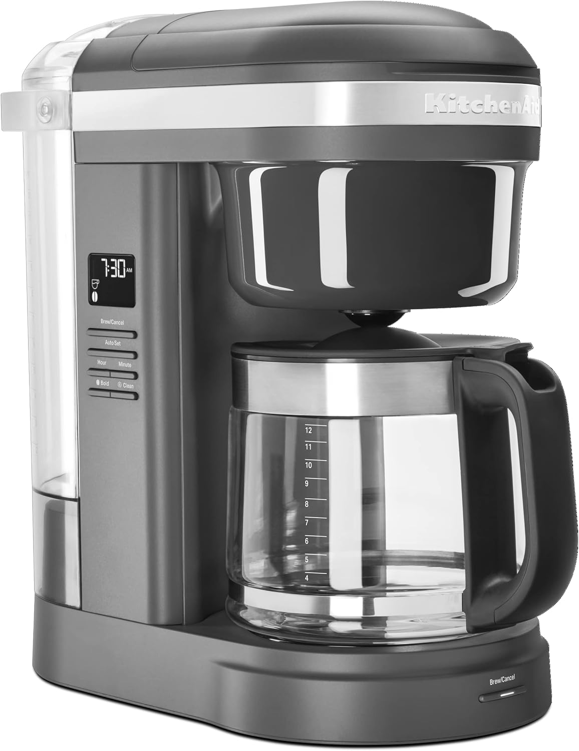 KitchenAid KCM1208DG – Cafetera con cabezal de ducha en espiral de goteo, 12 tazas, gris mate y tostadora KMT2115, 2 rebanadas