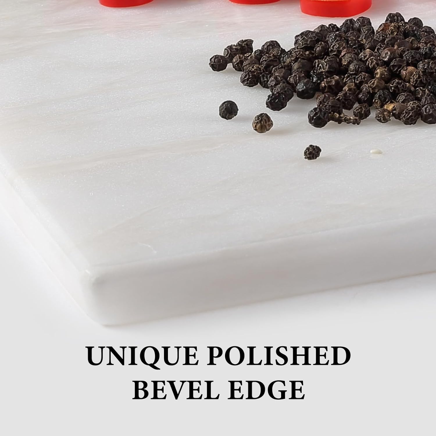Koville Tabla de cortar de mármol africano de lujo para cocina, losa de mármol grande hecha a mano de 16 x 12 pulgadas para queso, embutidos, tabla