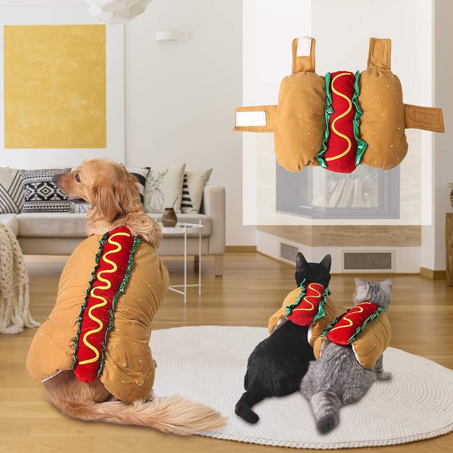 Disfraz de perros y cachorros, ropa de cosplay, disfraz de hamburguesa para fiesta de Halloween para decoración de mascotas, ropa de hamburguesa,