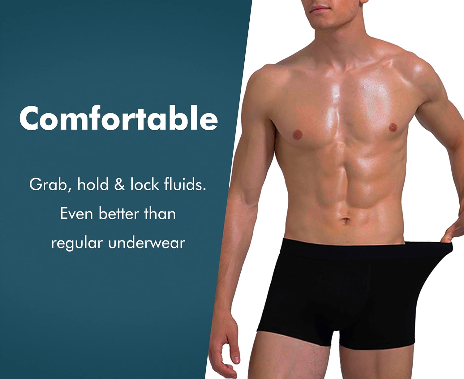 Calzoncillos tipo bóxer lavables de absorción para incontinencia urinaria para hombres, protección contra fugas de vejiga, paquete de 3 unidades (M,