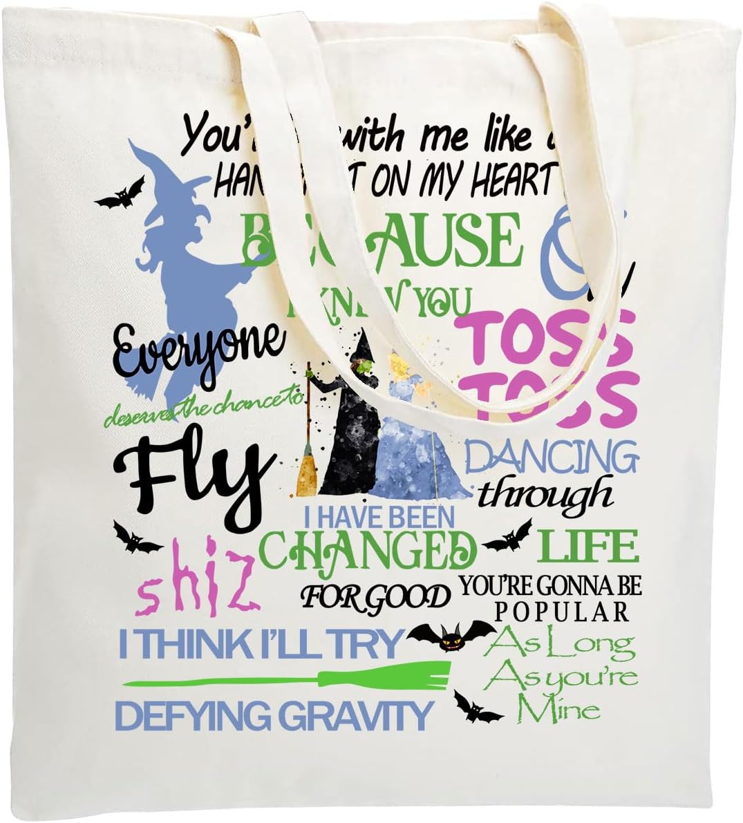 WZJHCL Wicked – Bolsa musical para fiesta de Halloween, regalo musical de Broadway, bolsa de compras, regalo de temporada espeluznante