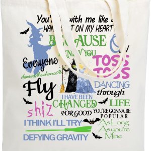 WZJHCL Wicked – Bolsa musical para fiesta de Halloween, regalo musical de Broadway, bolsa de compras, regalo de temporada espeluznante WZJHCL Wicked – Bolsa musical para fiesta de Halloween, regalo musical de Broadway, bolsa de compras, regalo de temporada espeluznante