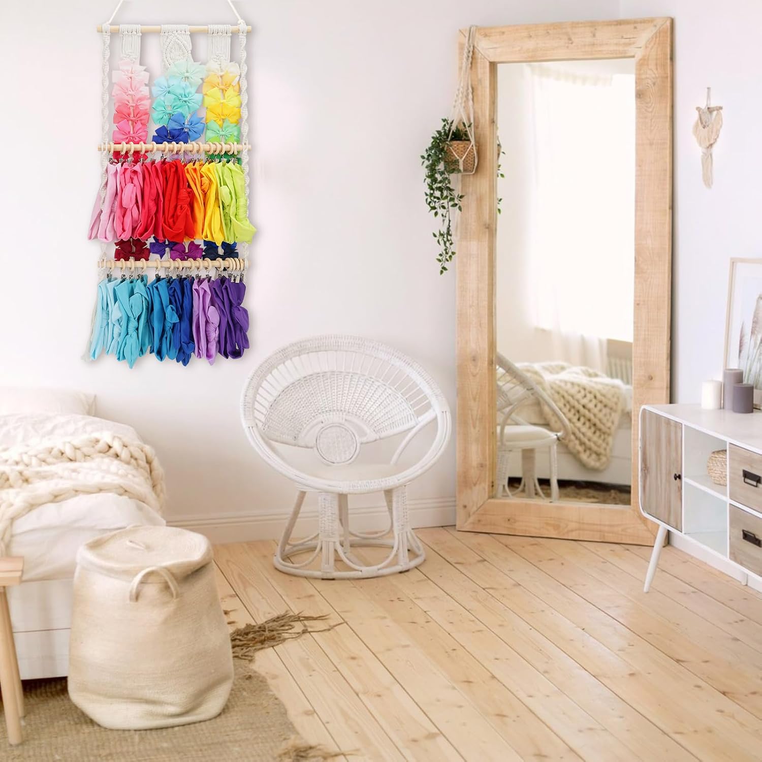 Svepndic Soporte grande para diadema para el cabello, organizador de lazos para pared, organizador de almacenamiento para diademas de bebé niña para