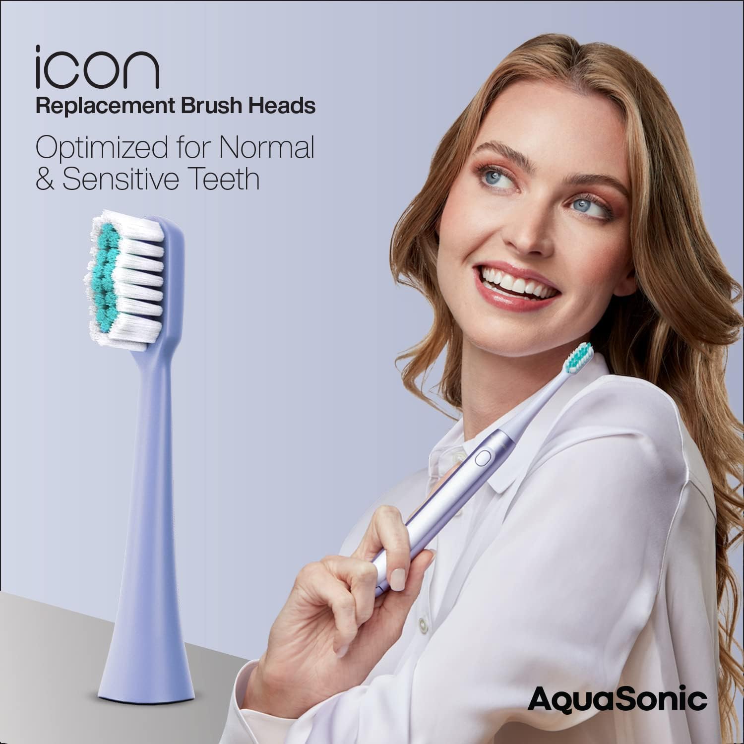 AquaSonic Icon – Cabezales de cepillo de repuesto  Compatible con AquaSonic Icon Cepillo de dientes  2 cabezales de cepillo  para dientes normales y