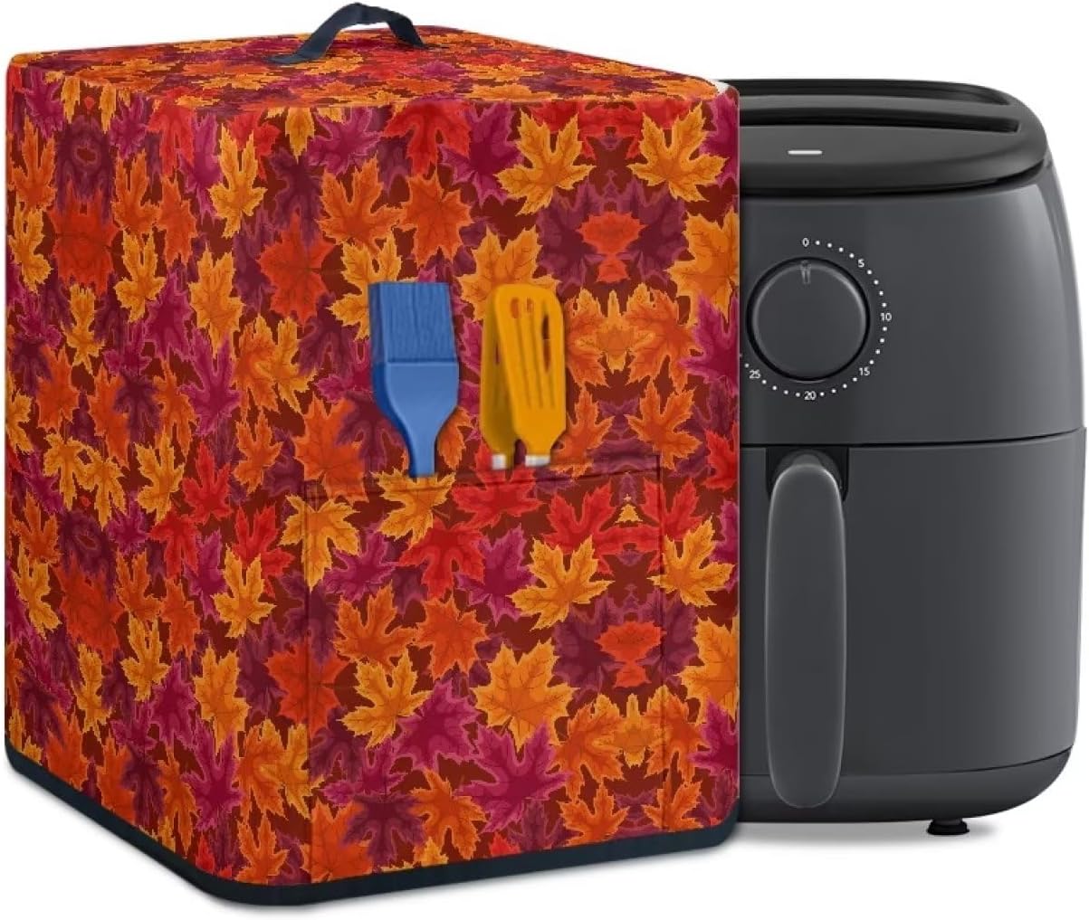 Cubierta antipolvo para olla de hojas de arce para freidora de aire, cubierta de olla a presión con mango superior, cubierta para olla arrocera para