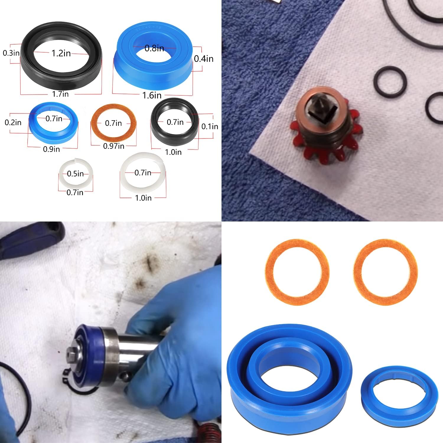 Kit de sello de reparación hidráulica mejorado Kit de sello de gato de piso apto para AM200F Matco Floor Jack 2 toneladas, 29 piezas