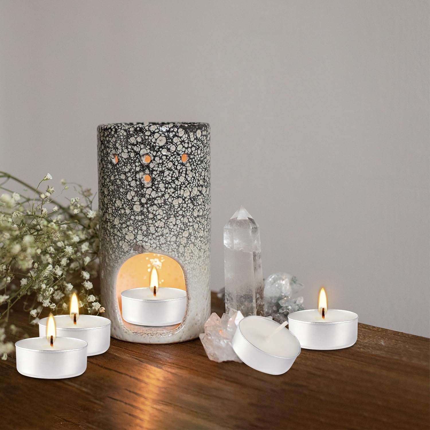 Mini velas blancas perfumadas a granel 100, velas votivas para el hogar, fragancia de vainilla para el hogar, cena, vacaciones, boda, fiesta, 4 horas