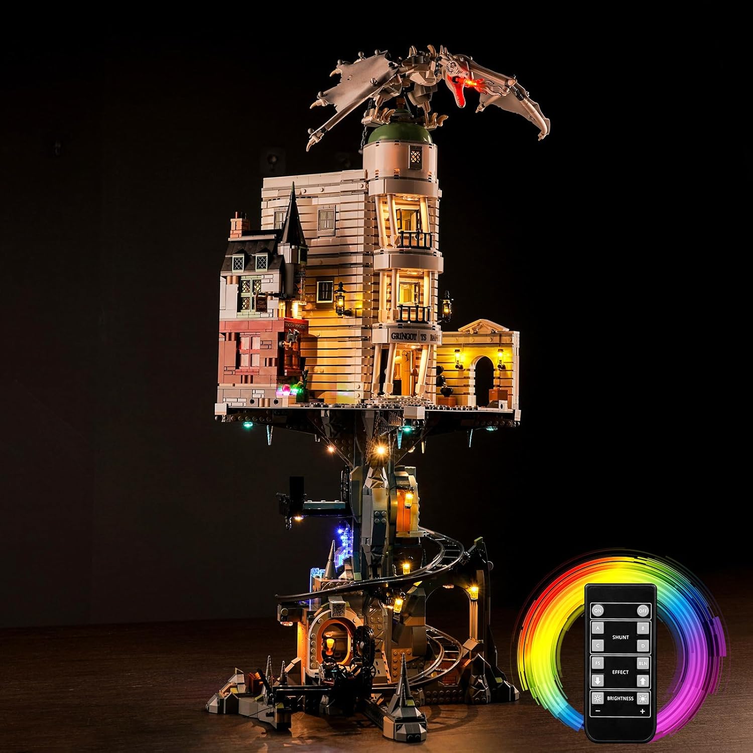 Kit de luz LED mejorado para Lego Gringotts Wizard Bank Horcrux War Building, compatible con el modelo Lego 76417 para niños, niñas y niños (modelo