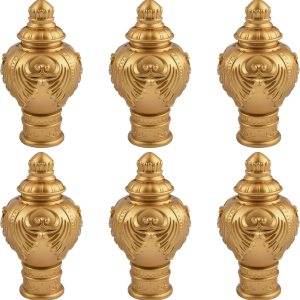 UFURMATE Remates de cortina, 6 piezas de plástico dorado para cortinas, barra de cortina, tapa decorativa para ventana, extremo de cortinero, UFURMATE Remates de cortina, 6 piezas de plástico dorado para cortinas, barra de cortina, tapa decorativa para ventana, extremo de cortinero,