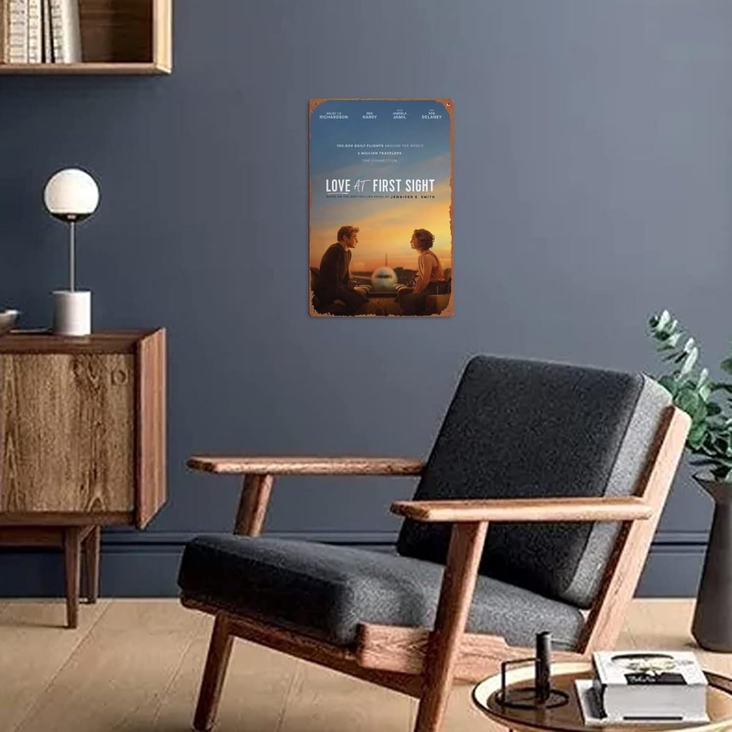 Póster de película Love at First Sight con aspecto vintage, letrero de metal de estaño, decoración de pared, 8 x 12 pulgadas