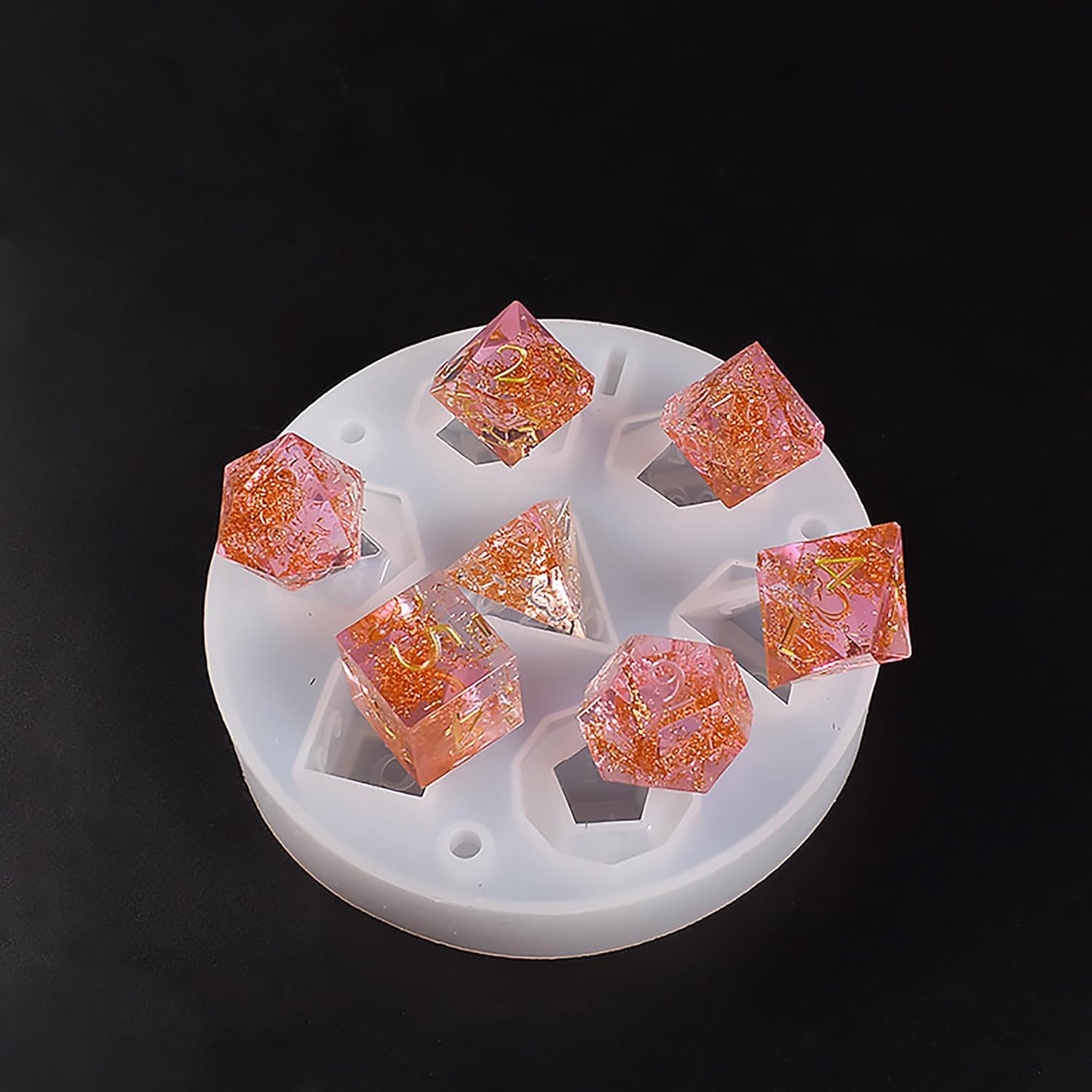 Molde para dados de 7 cavidades, molde de dados de resina para hacer resina, molde de silicona para velas para decorar el hogar, molde para hacer