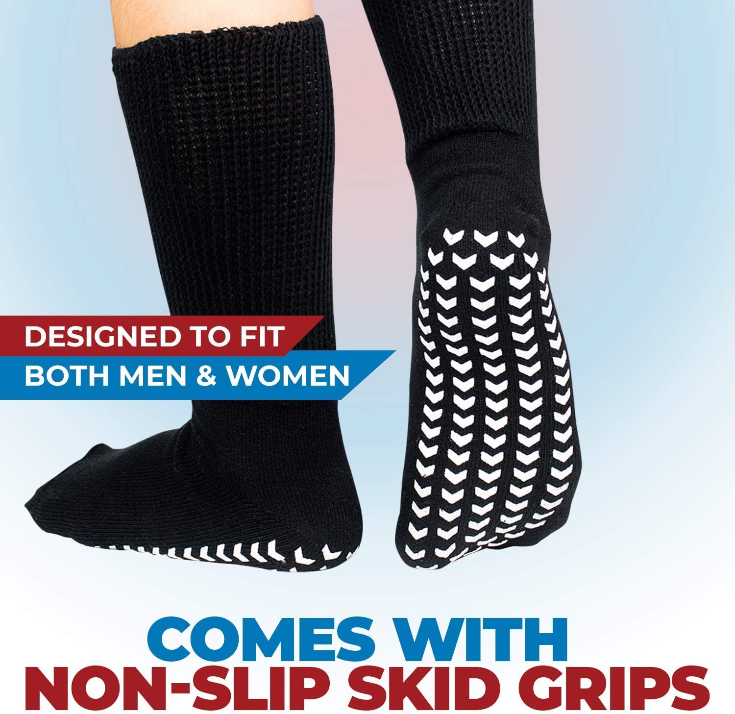 Calcetines de hospital para hombres con agarres, calcetines antideslizantes para hombres y mujeres, calcetines diabéticos para hombres, calcetines