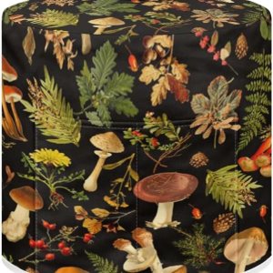 Cubierta antipolvo redonda de hongos vintage, cubierta antipolvo para electrodomésticos, cubierta ligera para olla de arroz con asas y bolsillos de Cubierta antipolvo redonda de hongos vintage, cubierta antipolvo para electrodomésticos, cubierta ligera para olla de arroz con asas y bolsillos de