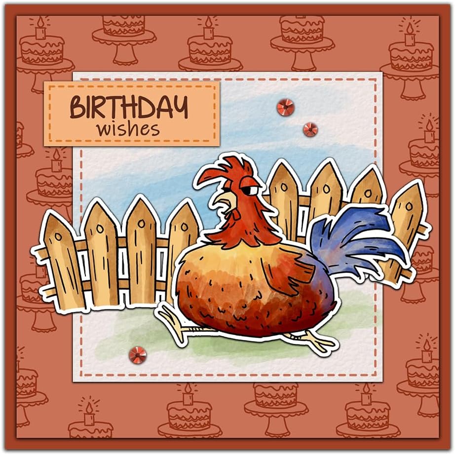 Juego de sellos transparentes de pollo y troqueles de corte de metal con caja de plástico para hacer tarjetas, álbumes de manualidades, suministros