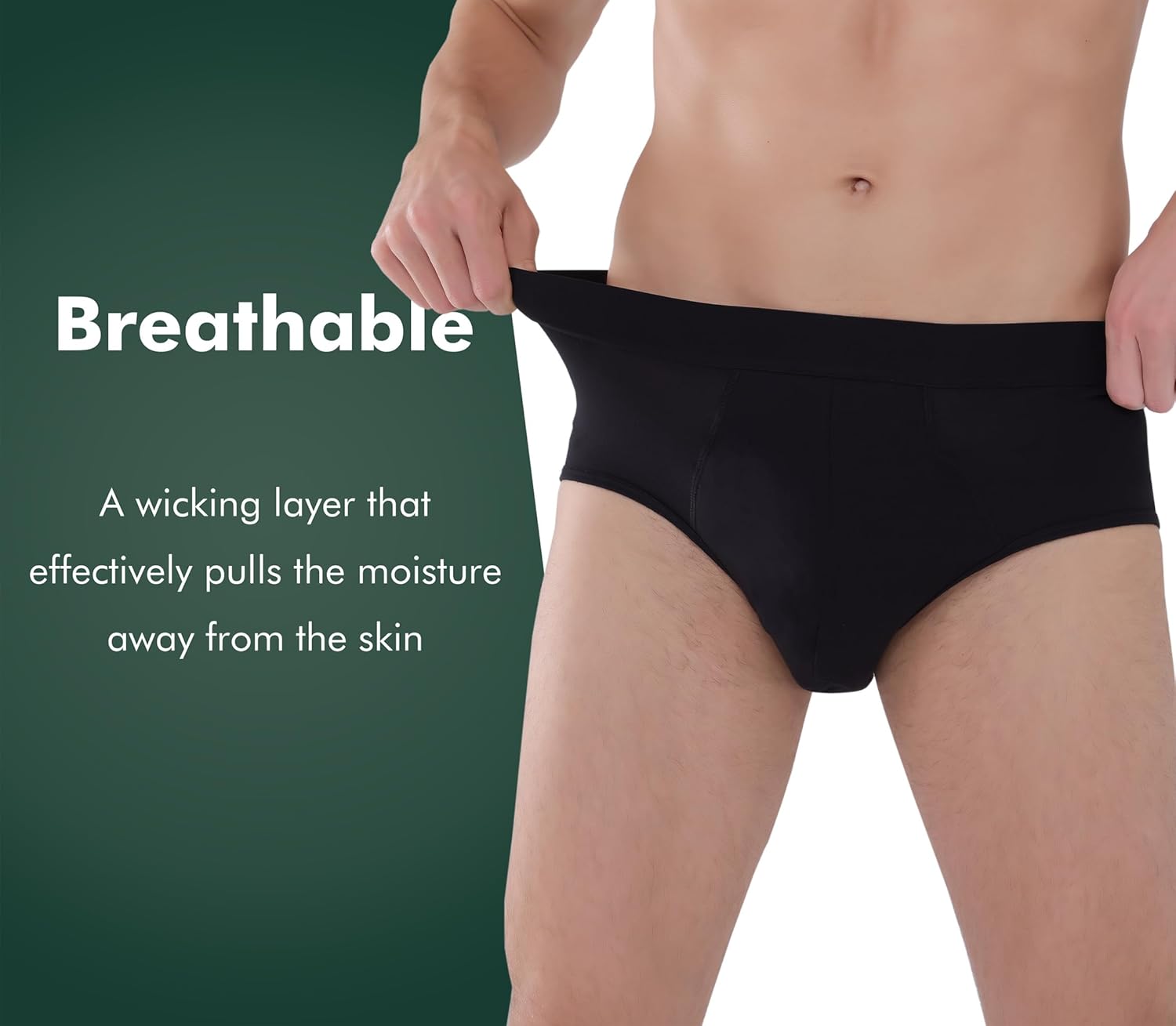 Ropa interior lavable de súper absorción para incontinencia urinaria para hombres, calzoncillos regulares suaves para fugas de vejiga (5.4 fl oz)
