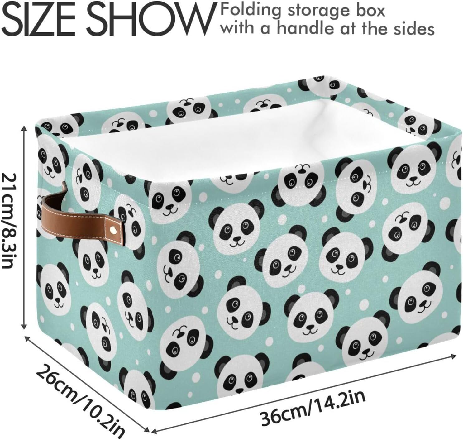 Cesta de almacenamiento plegable con diseño de panda de dibujos animados, cubos de almacenamiento, caja de juguetes, cesta de ropa de tela, cestas
