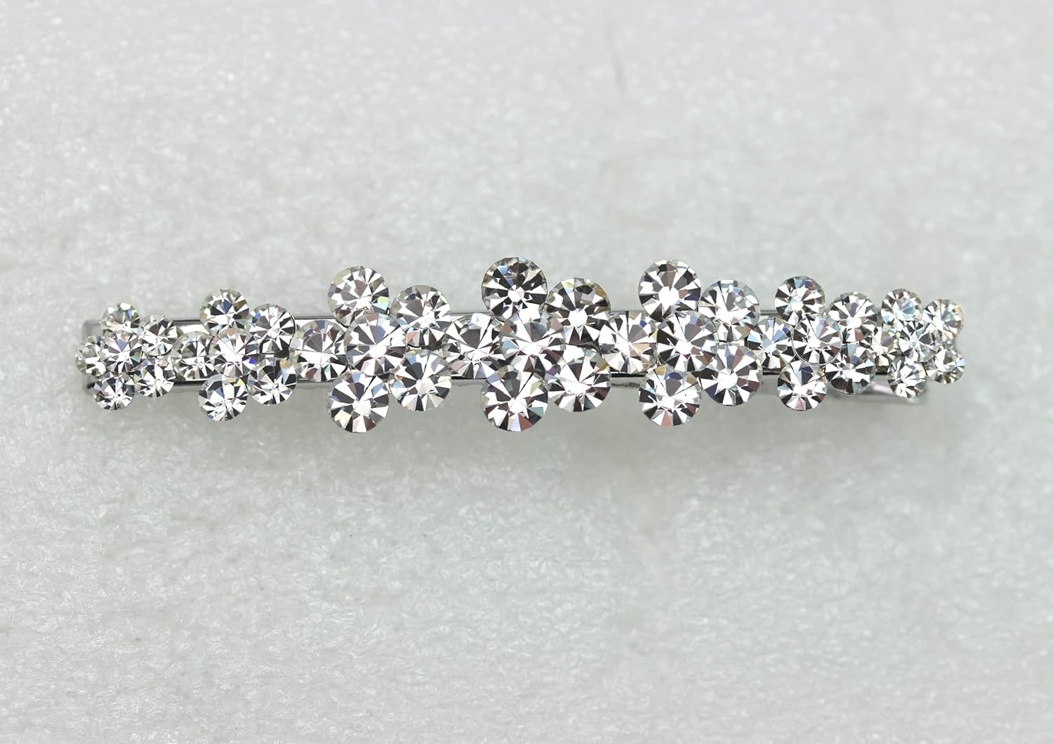 Faship Preciosa pinza de pelo de cocodrilo con diseño floral de cristal transparente