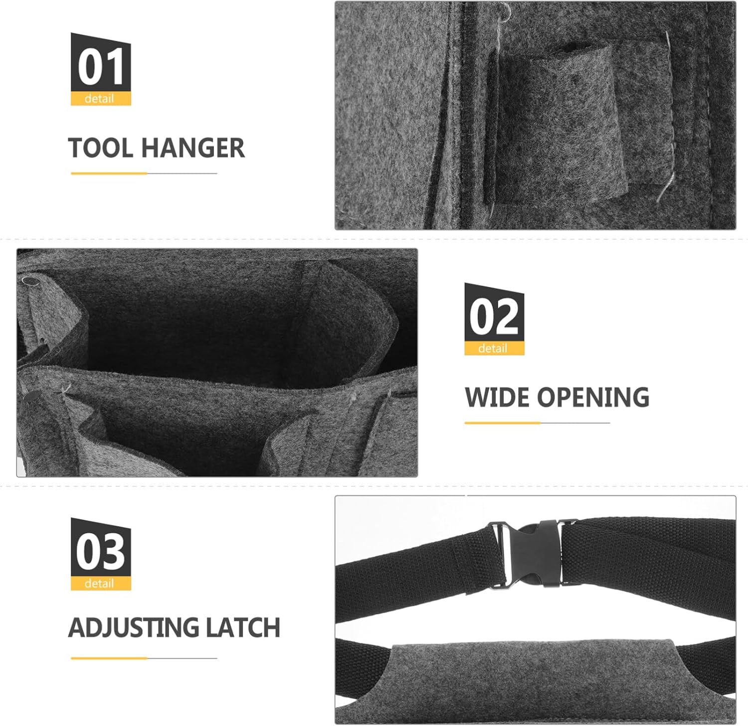 Angoily Herramientas Bolsa de herramientas Kit de herramientas Bolsa de herramientas Bolsa de cintura Bolsa de gadget Cinturón Cinturón Tela de