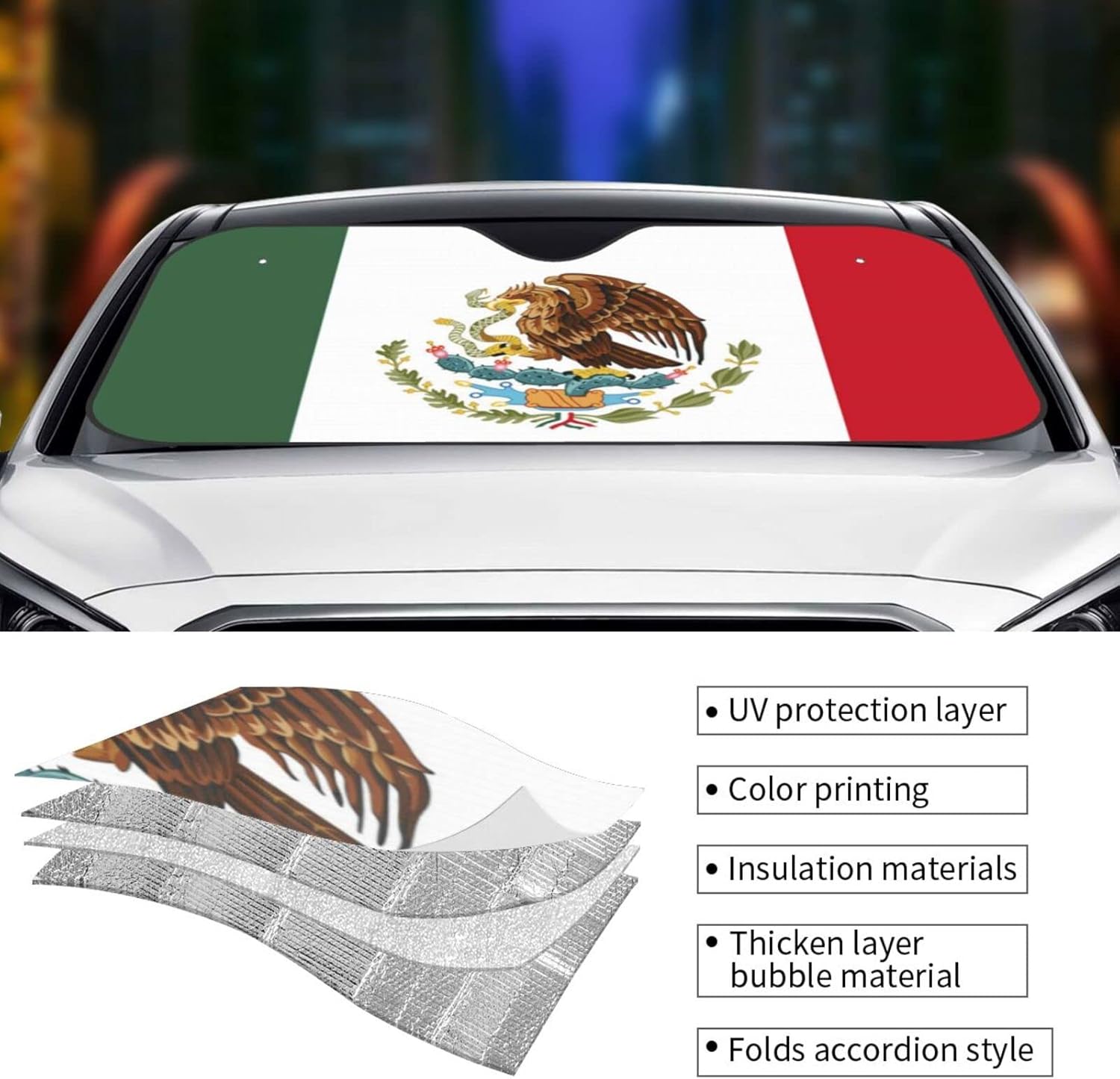 Parasol personalizado para parabrisas de automóvil, parasol personalizado para ventana delantera, protector de vehículo para sedanes, SUV, camiones,