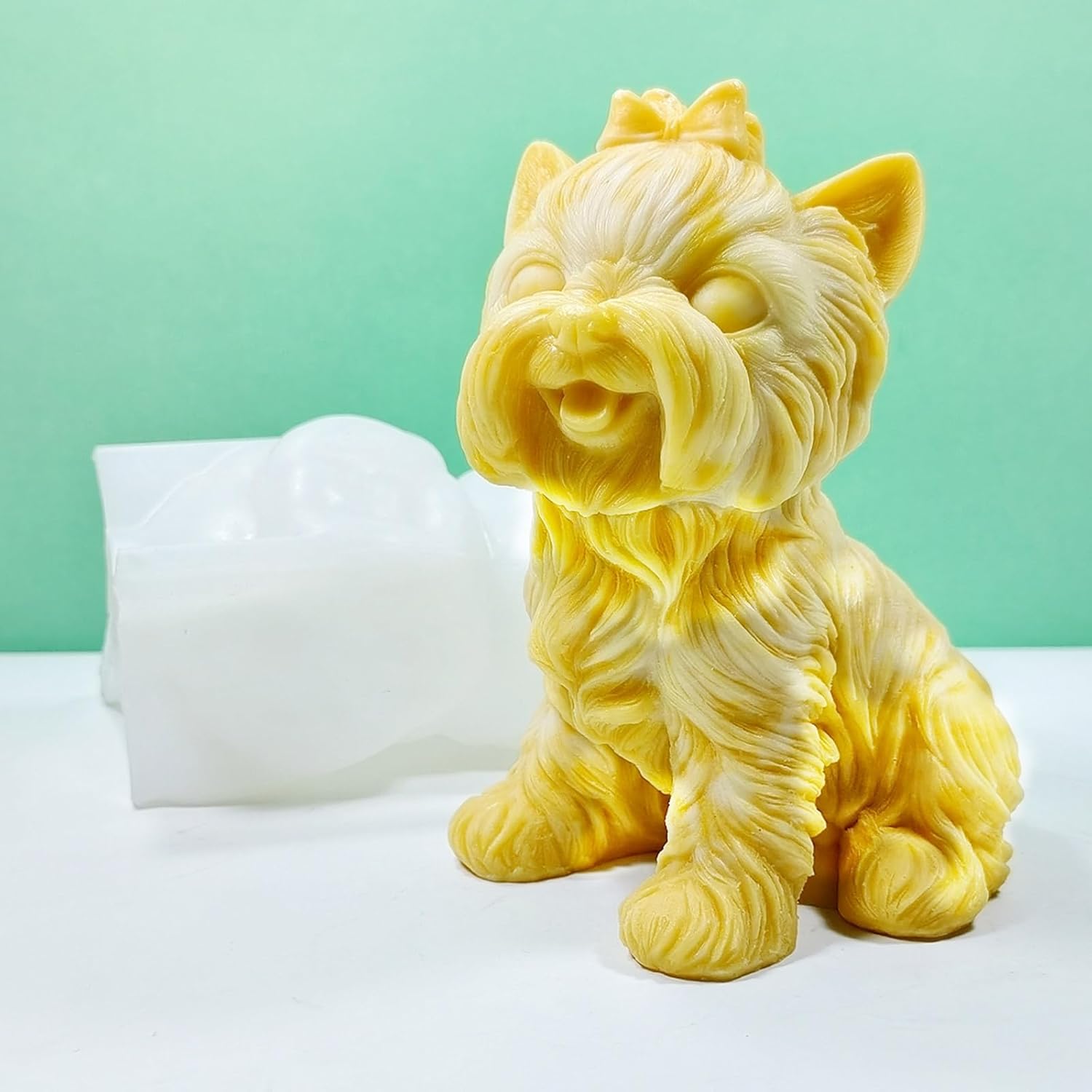 Molde epoxi hecho a mano para decoración de perro, molde de vela para decoración de bricolaje, fabricación de jabón, 3D, estéreo, para perros
