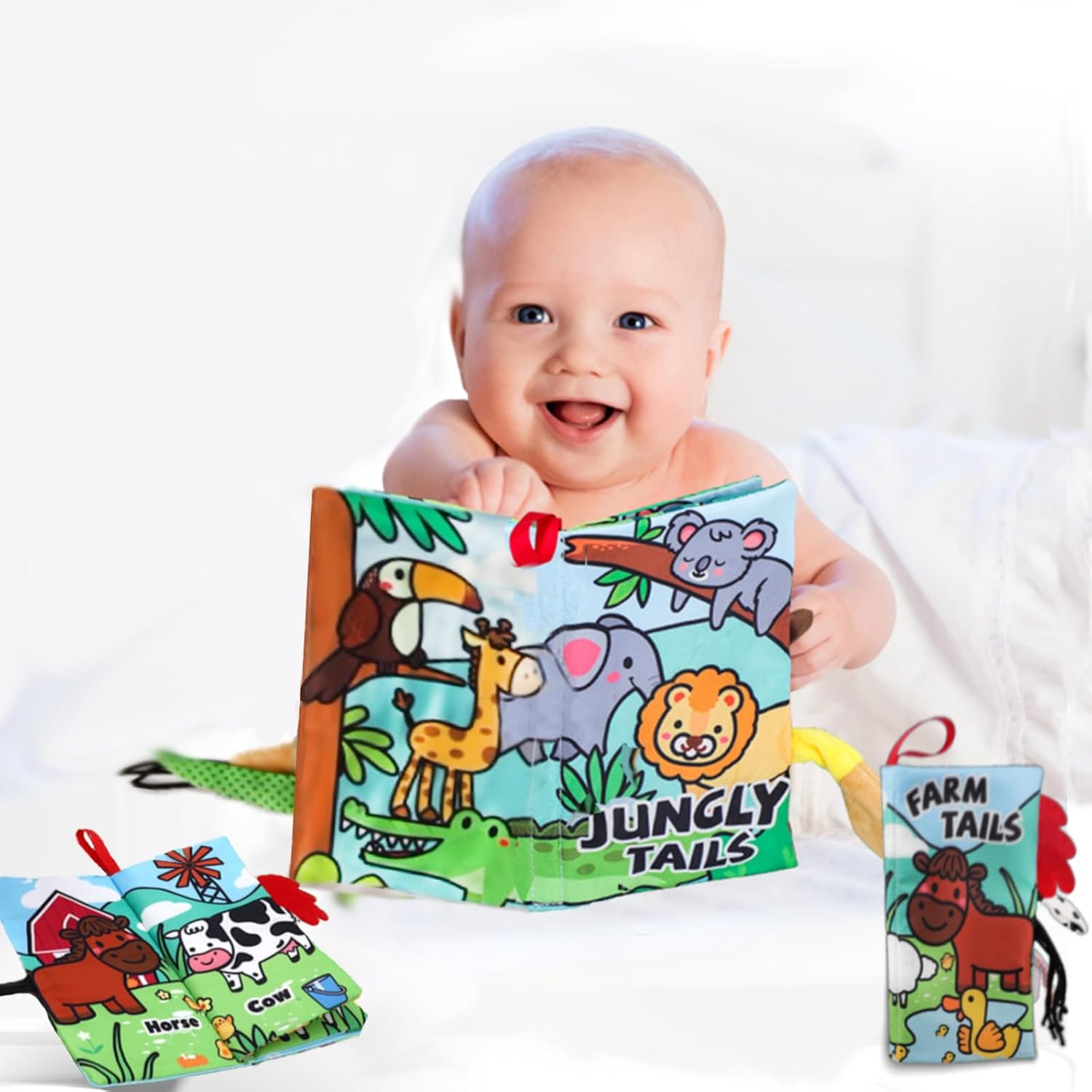 BLF FUN 2 libros suaves para bebés de 0 a 6 meses, juguetes sensoriales para bebés con sensación táctil  Regalos para baby shower, rellenos de