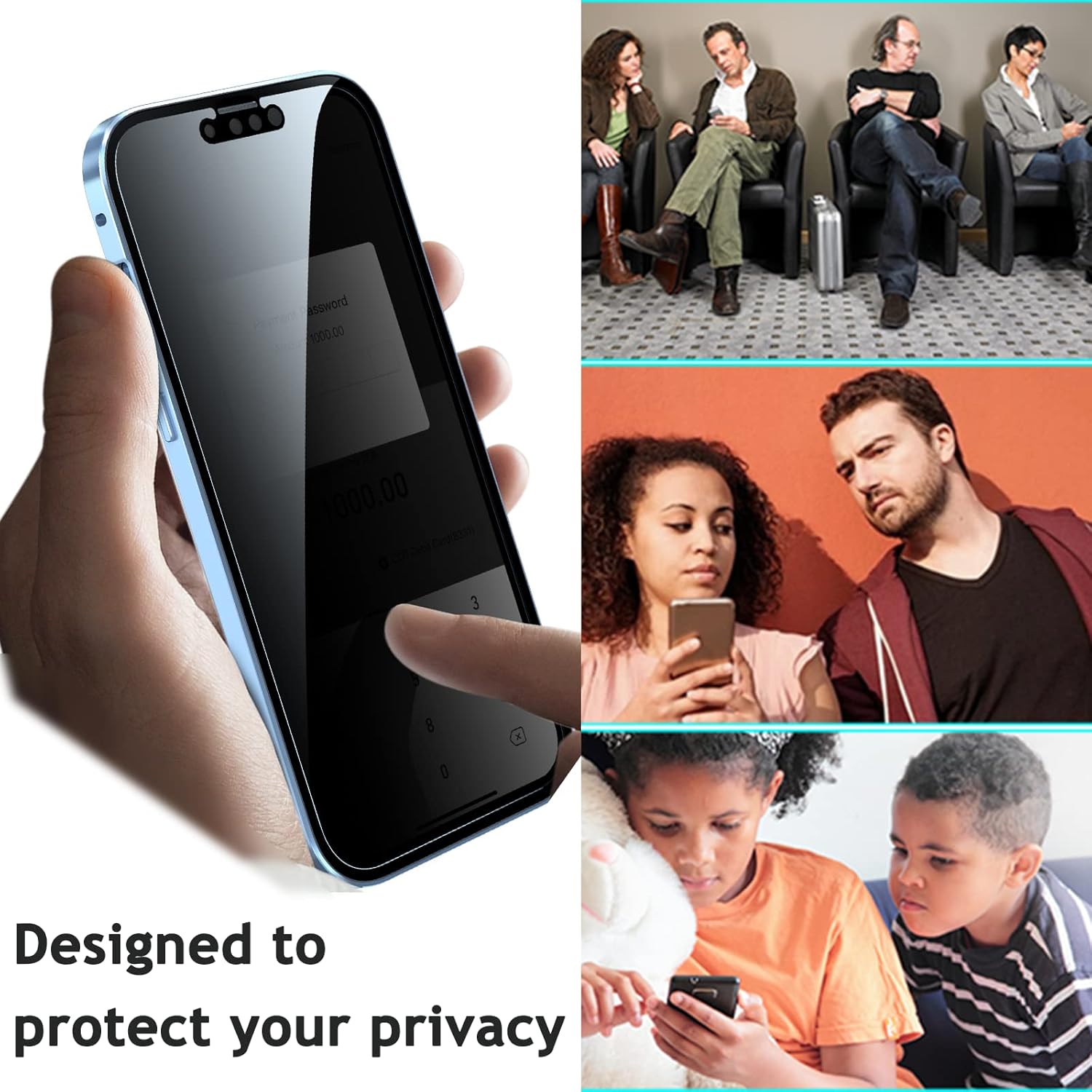 Funda de privacidad para iPhone 12 Pro Max, funda de absorción magnética fuerte antiespías, protector de pantalla de privacidad integrado protección