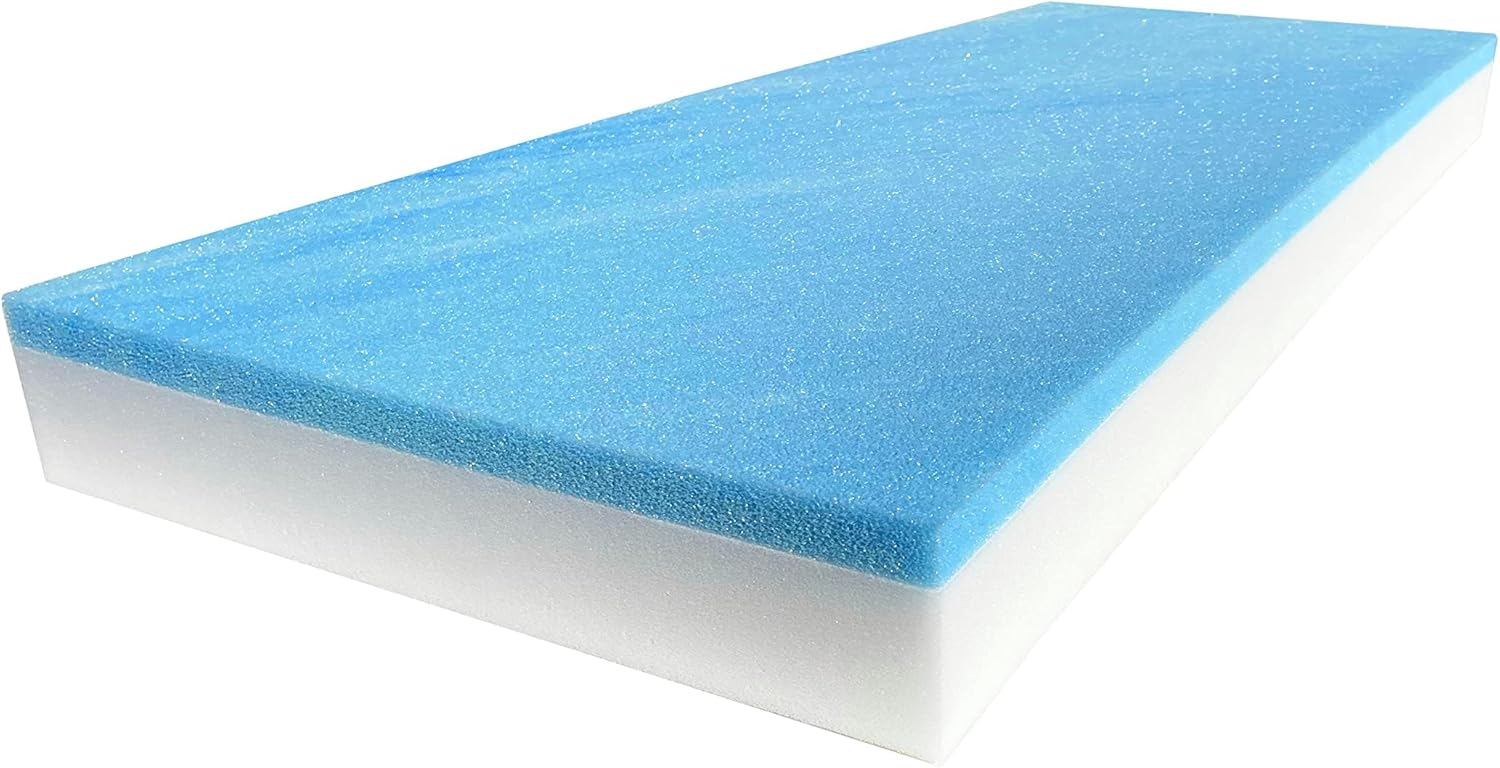 FoamRush Cojín de banco de espuma viscoelástica de gel frío de 6 x 24 x 72 pulgadas, repuesto de firmeza media (espuma de tapicería, reemplazo de