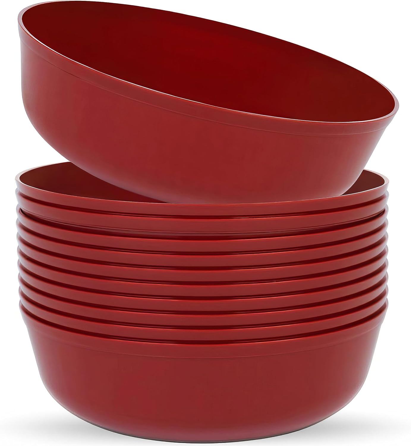 Blue Sky Edge Cranberry Bowls – Cuencos desechables de plástico redondos de 16 onzas (10 unidades) para fiestas, eventos y ocasiones especiales