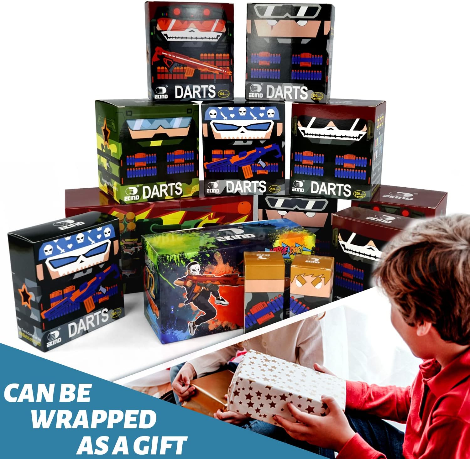 EKIND Paquete de 100 piezas de recambio de dardos de gofres de espuma compatible con NERF N-Strike Series Blaster