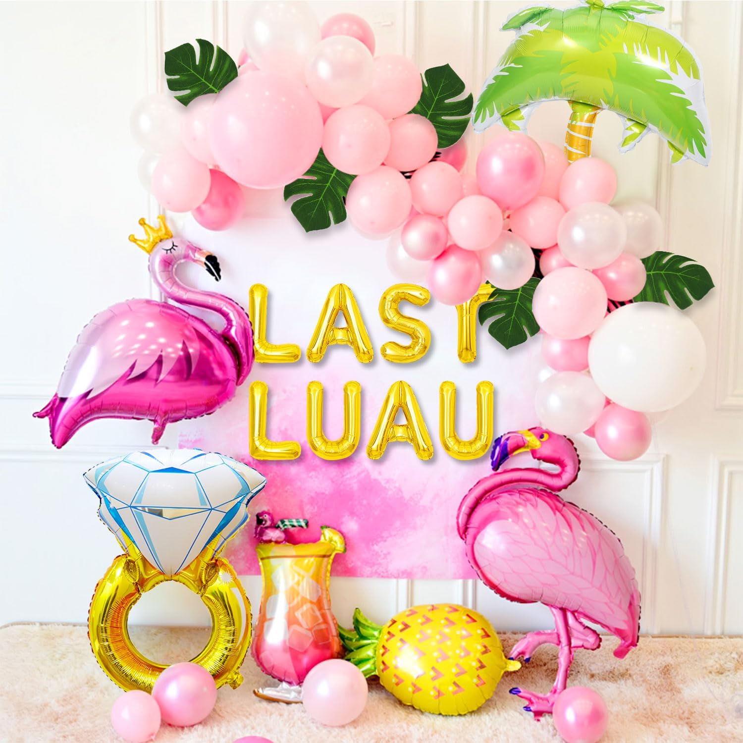 JeVenis Last Luau – Globos tropicales de despedida de soltera, decoraciones de despedida de soltera de Luau, decoraciones hawaianas para despedida
