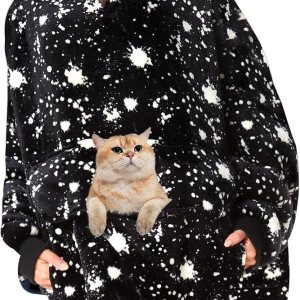 Aemilas Manta con capucha  Cálida sudadera de manta Sherpa como regalo de cumpleaños para mujeres, madres y hombres, talla única Aemilas Manta con capucha  Cálida sudadera de manta Sherpa como regalo de cumpleaños para mujeres, madres y hombres, talla única