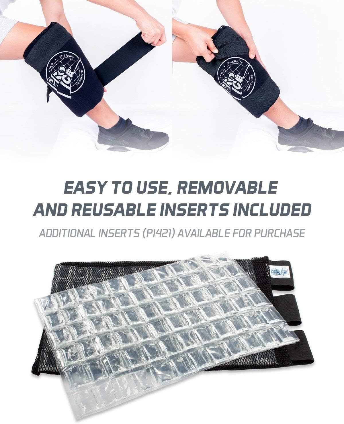 Cold Wrap para rodilla izquierda y derecha, ideal para esguinces de rodilla, hinchazón y artritis – Inserto de bolsa de hielo incluido