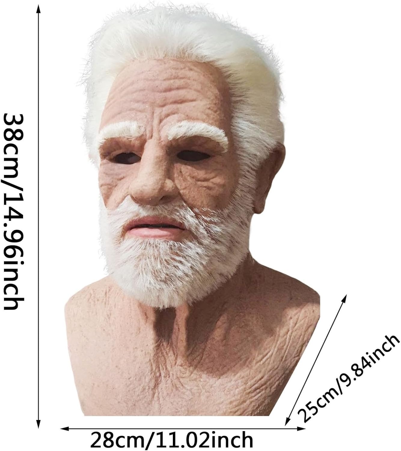 Bagmrteho Máscaras realistas de látex para Halloween, nariz grande, súper suave, antiarrugas, máscara de Halloween para cosplay