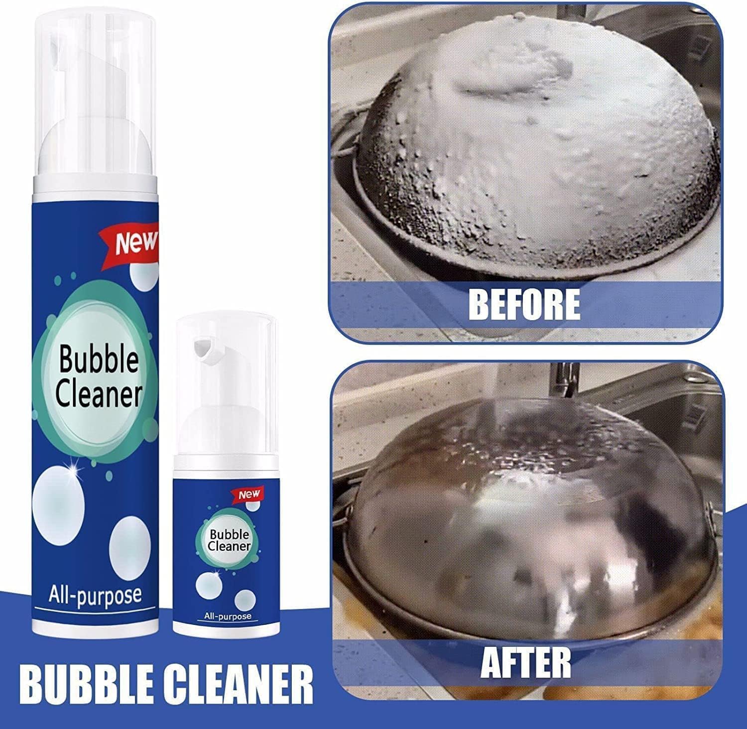 KCRPM Nueva espuma de limpieza de enjuague multiusos, limpiador de burbujas, spray de espuma limpiador de burbujas, aerosol limpiador de cocina,