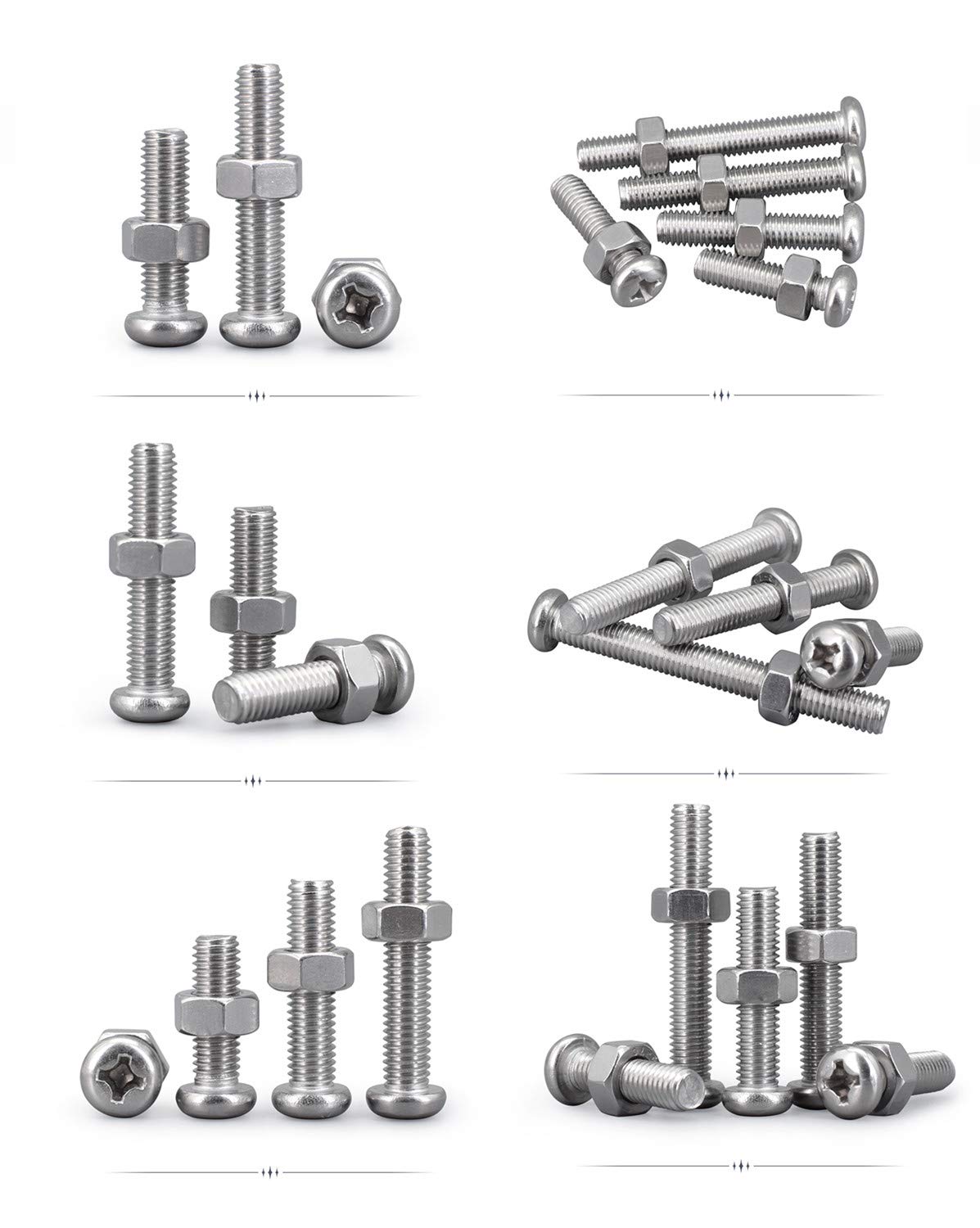 Guard4U Kit surtido de tornillos de máquina Phillips de acero inoxidable M2 M2.5 M3, 480 unidades, 12 tamaños