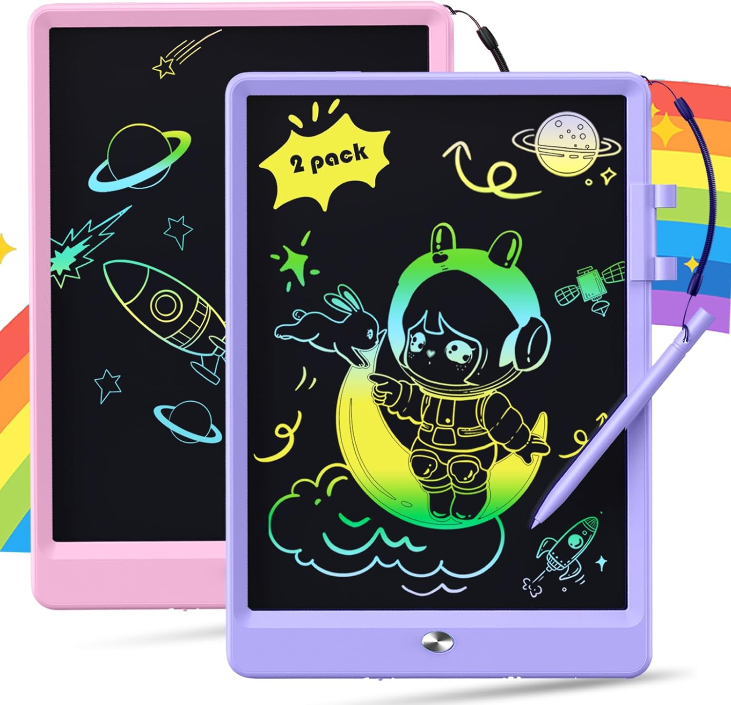 Juguetes para niñas de 3 a 6 años, tableta de escritura LCD para niños de 10 pulgadas, paquete de 2, tablero de garabatos reutilizable para niños de