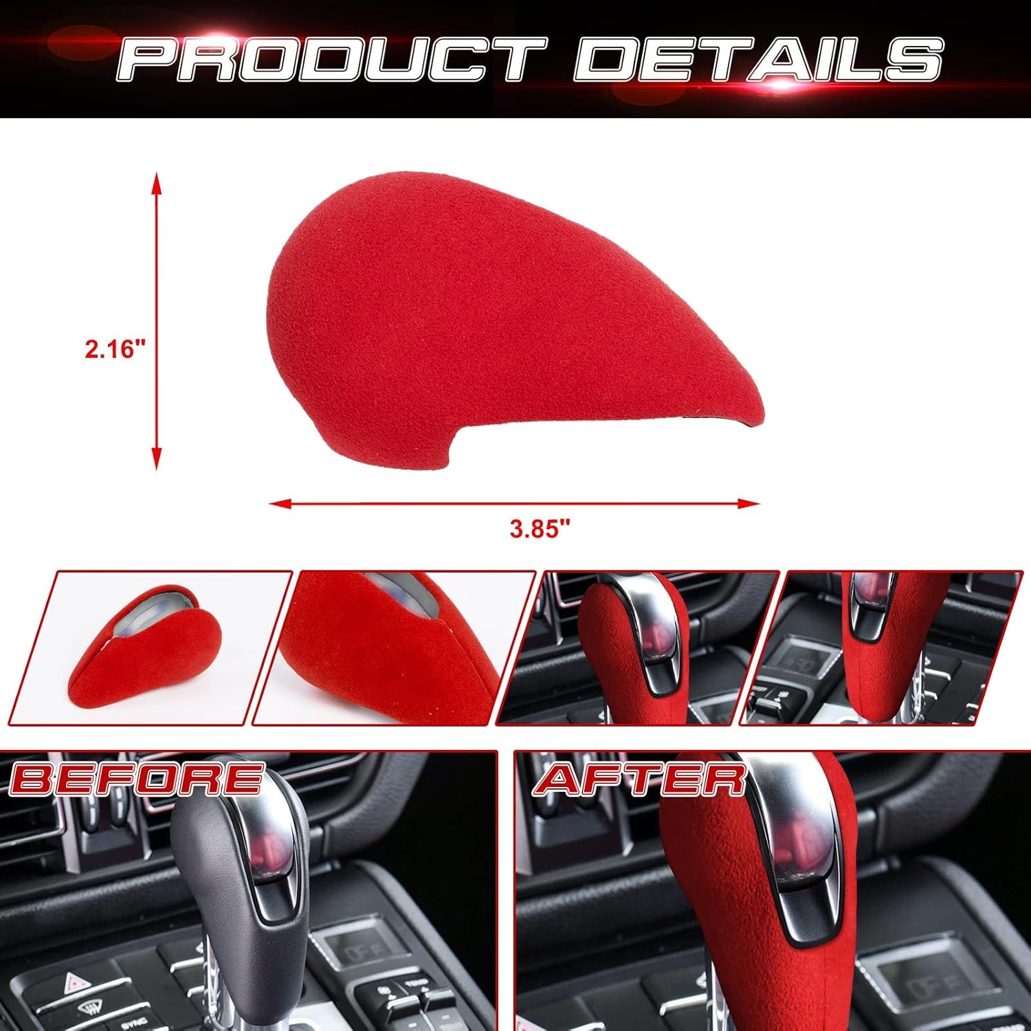 Xotic Tech – Juego de funda para palanca de cambios de piel Alcántara, resistente al desgaste, no tóxica, respetuosa con el medio ambiente,
