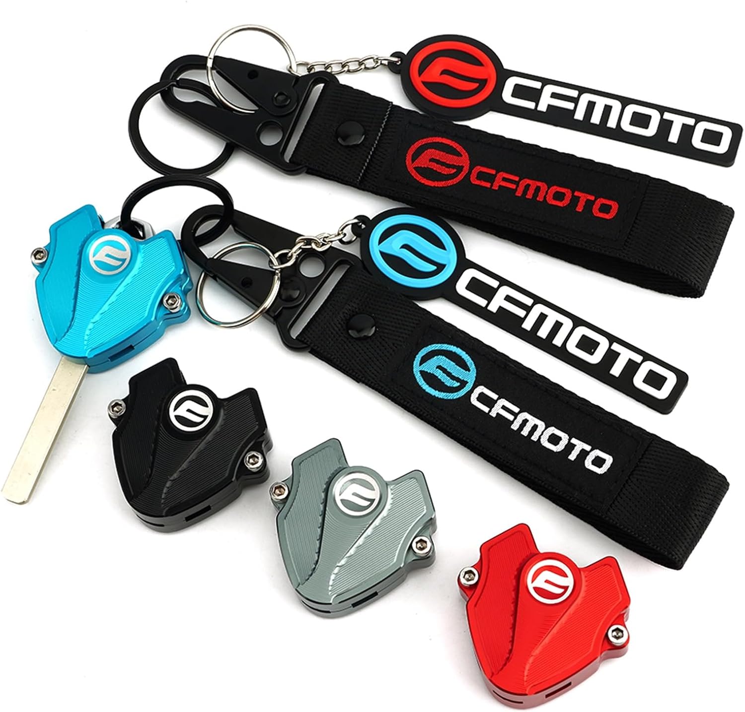 CFMOTO 250SR SR250 MY22 CLX700 800MT – Llavero CNC para motocicleta, funda de protección para llaves (color  llavero azul, tamaño normal)
