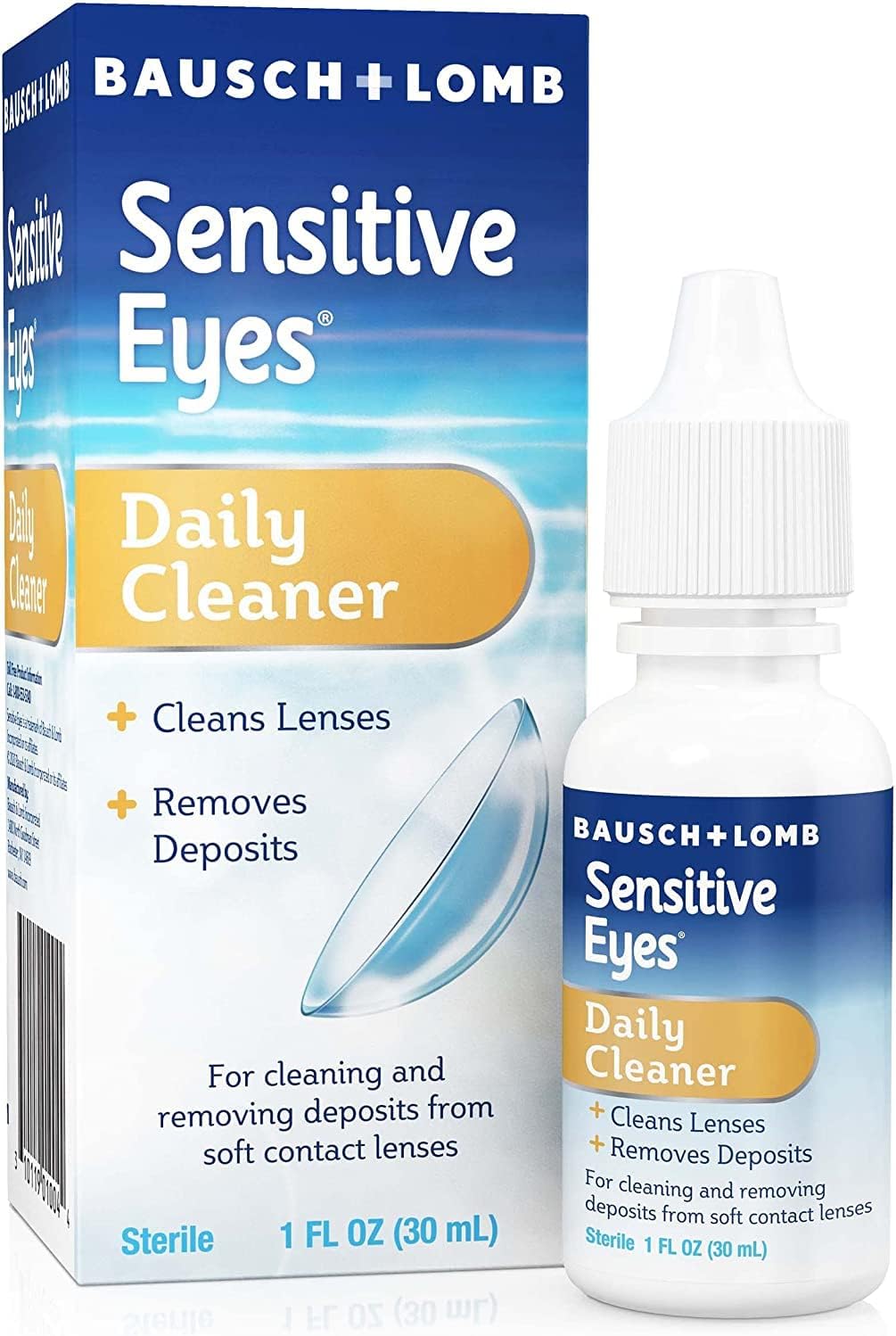 Bausch & Lomb Limpiador diario para ojos sensibles, 1.0 fl oz (paquete de 4)
