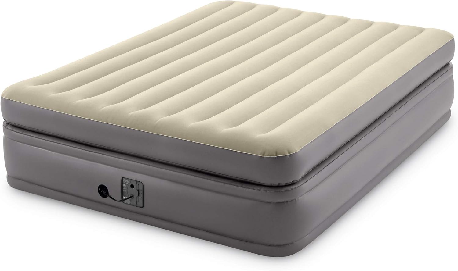 Intex Dura Beam Plus Prime Comfort Fiber-Tech – Colchón de aire para el hogar con tecnología elevada con bomba eléctrica integrada, tamaño Queen