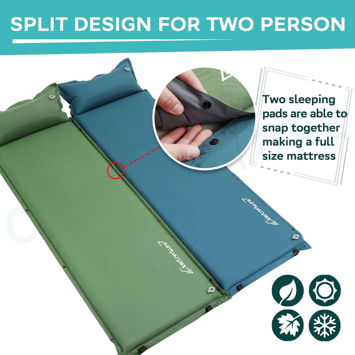 Clostnature Almohadilla de dormir autoinflable para campamento, almohadilla de campamento de 1.523 pulgadas, almohadilla de colchón inflable ligera,
