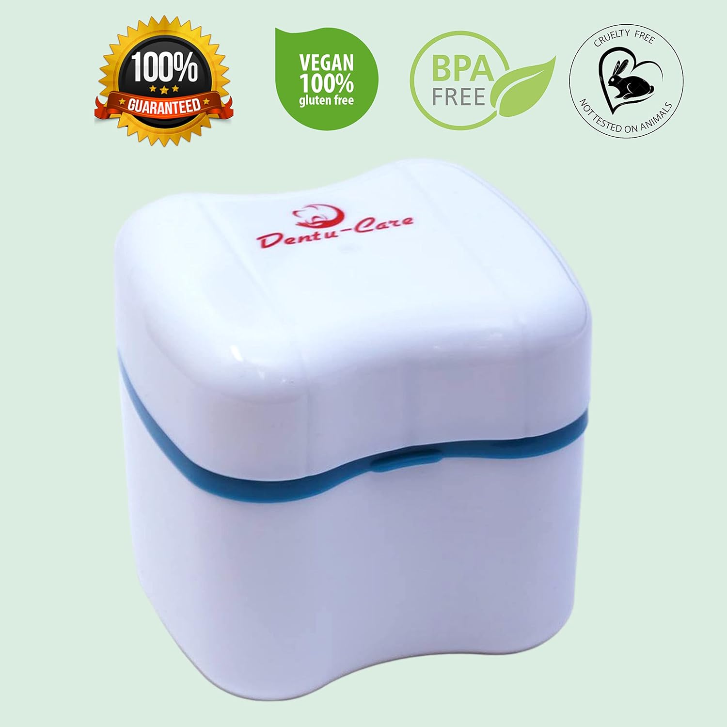 Sparkle Dent Denture Cleaner Whitener incluido con caja de dentadura dental con cesta y tapa para un fácil almacenamiento del retenedor Invisalign