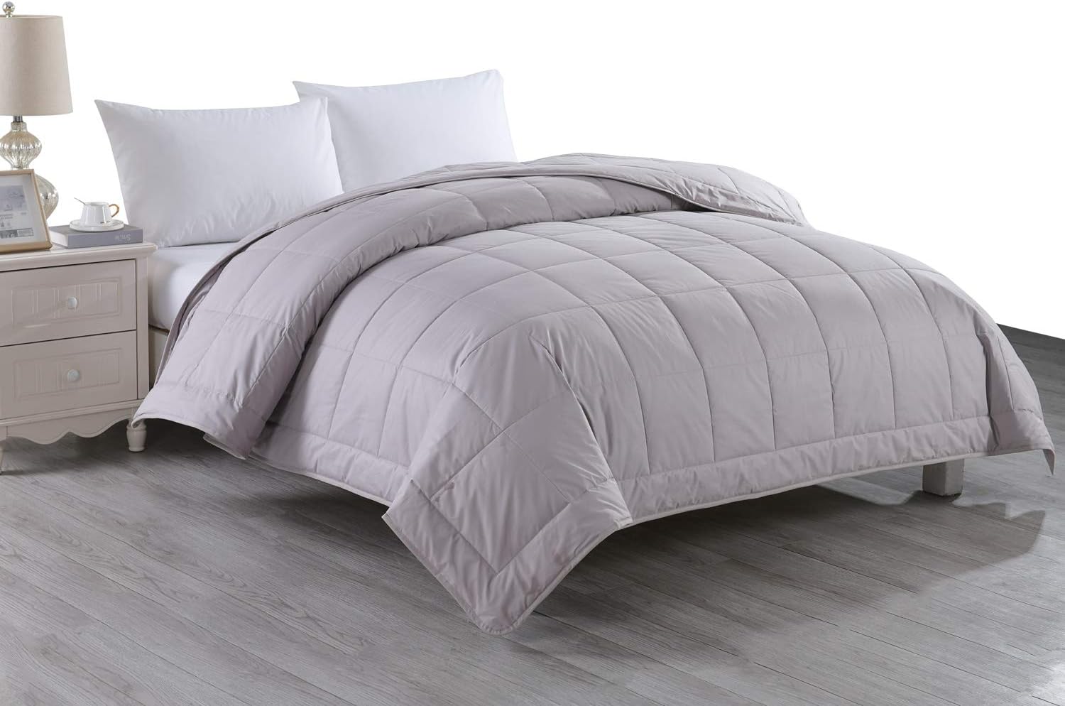 Cottonloft  Cobija rellena de algodón, 100% algodón, Gris, gemelo