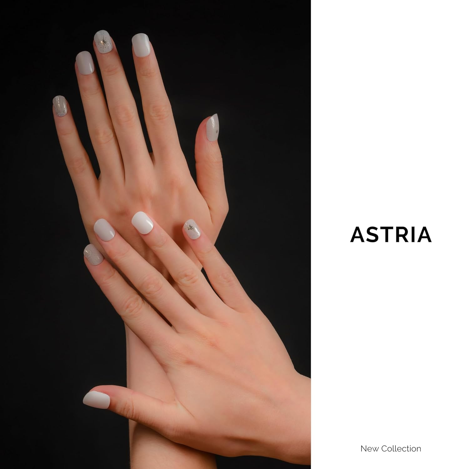 NAILOG Tiras de uñas de gel semicuradas, 34 piezas, compra 2 y obtén 1 lámpara UV, envolturas adhesivas de esmalte de uñas de larga duración con