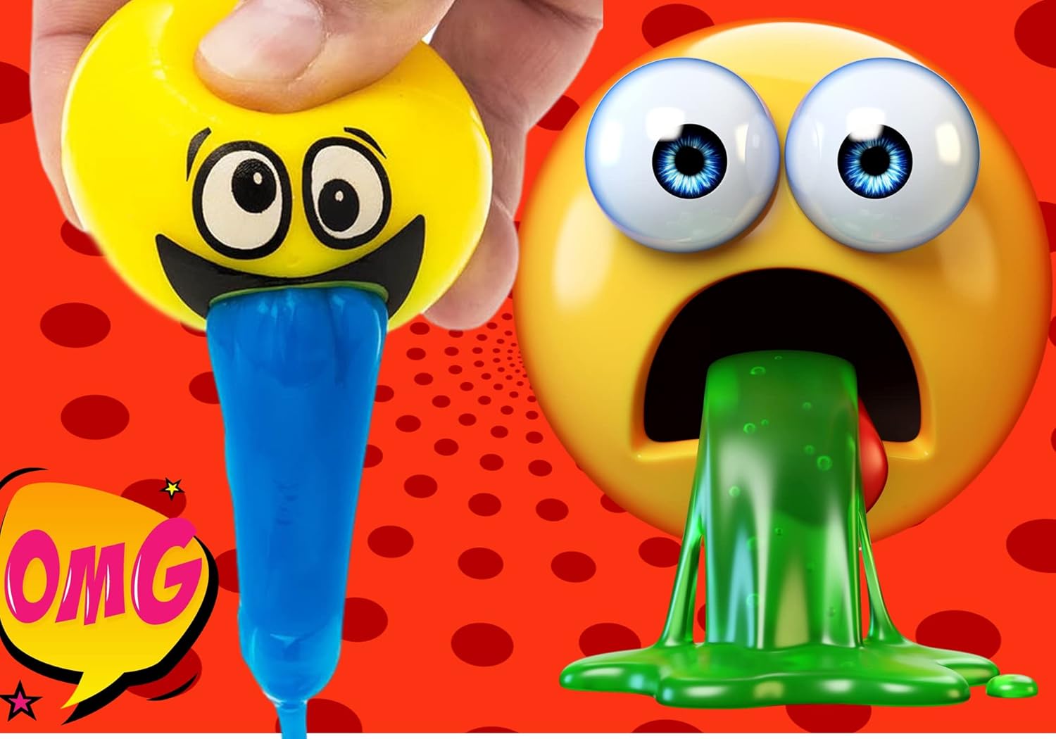 JA-RU Barf-Squishy Stress Ooze Ball (4 bolas de estrés surtidas) Juguetes esponjosos con slime para niños y adultos. Juguetes para vomitar y vomitar
