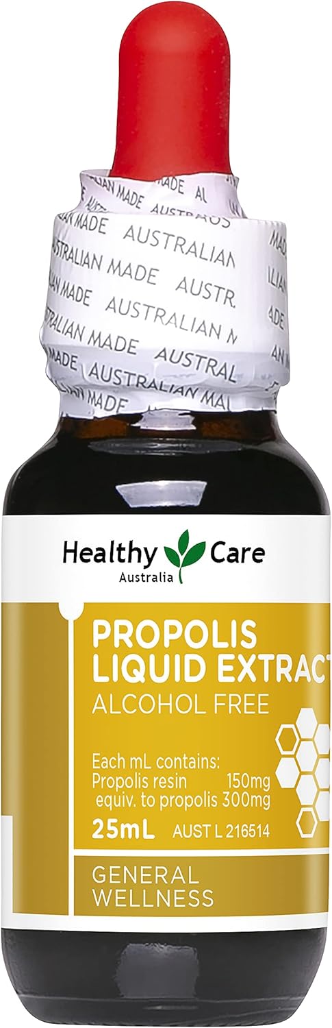 Healthy Care Extracto líquido de propóleos sin alcohol, 0.8 fl oz, fabricado en Australia