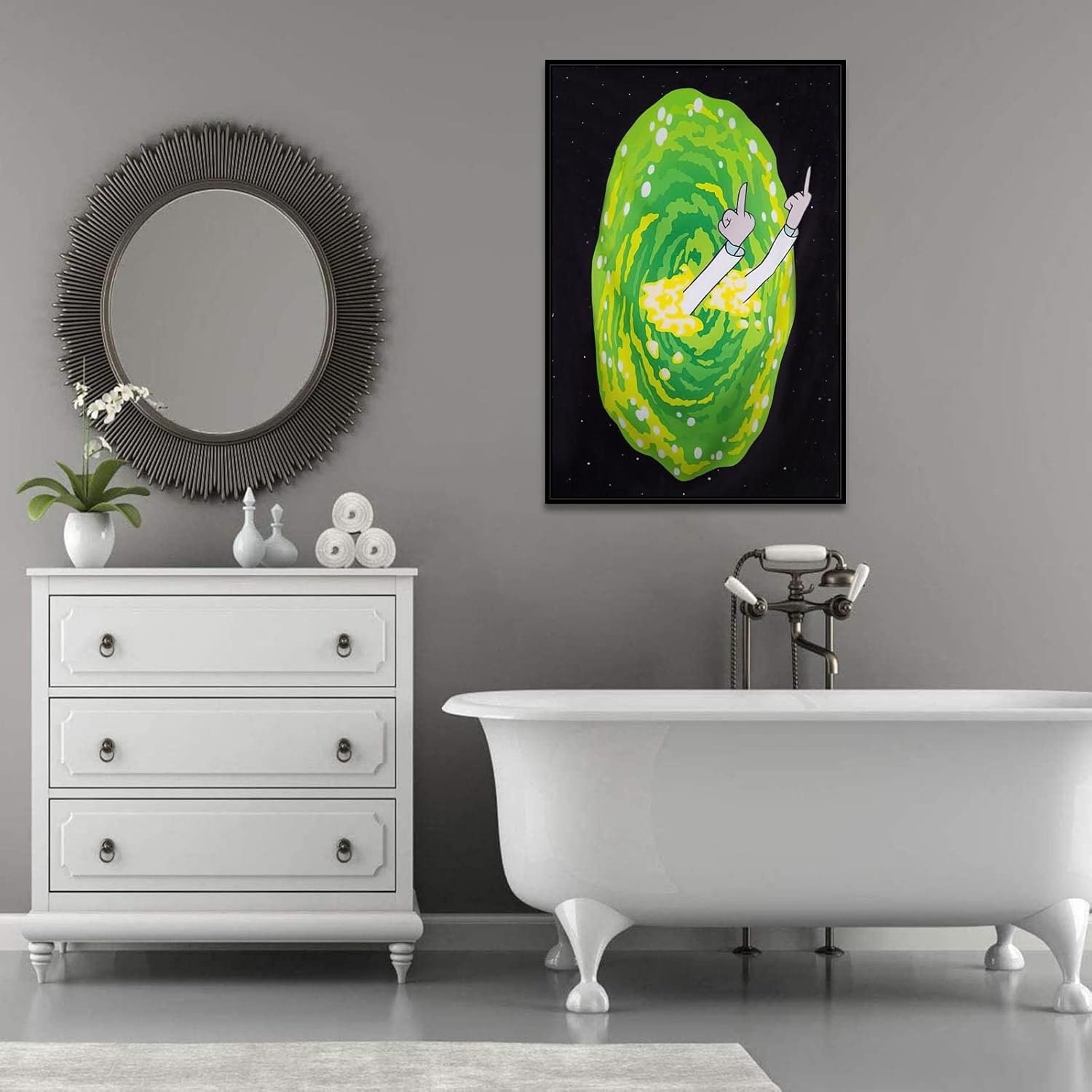 Aovvhing – Póster de anime Morty impreso en lienzo para decoración de pared, póster de anime de Rick, decoración de pared para el hogar, habitación,